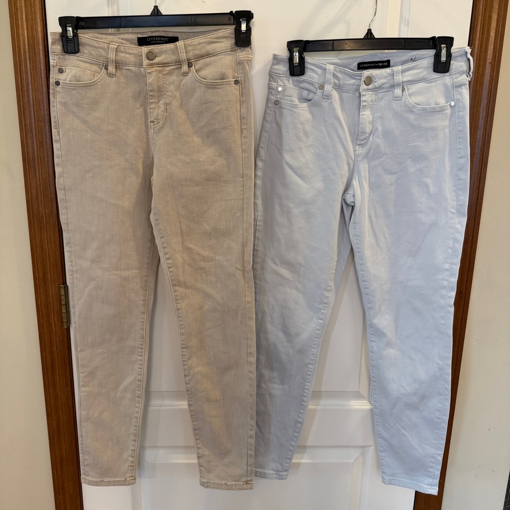 Liverpool Women's Skinny Jeans - Beige and Light Blue